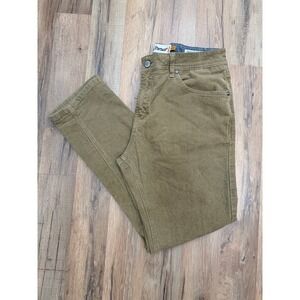 Tailor Vintage Corduroy Pants Olive Green Slim Fit Men's 34x30